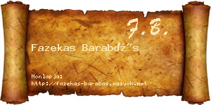 Fazekas Barabás névjegykártya